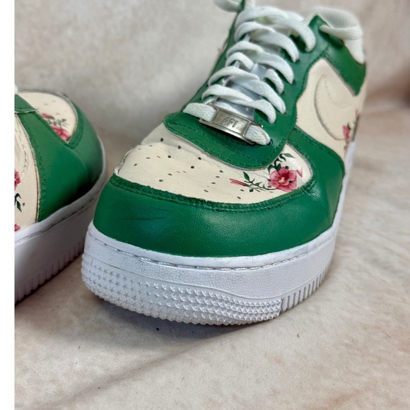 Green Floral Custom Nike Air Force 1 - Picture 4 of 9